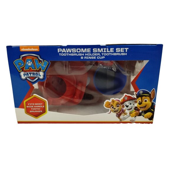 Nickelodeon Paw Patrol Marshall Pawsome Smile Set Toothbrush Holder Rinse Cup - Picture 7 of 8
